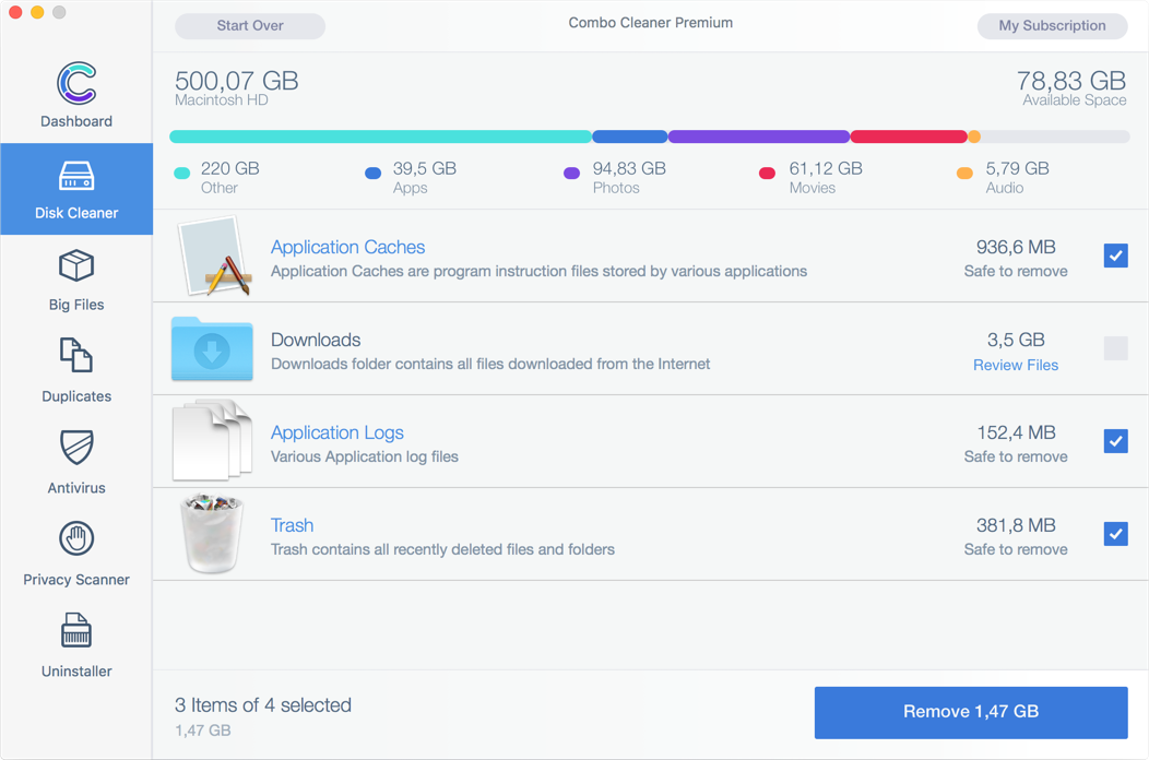 Disk Cleaner (Free) screen