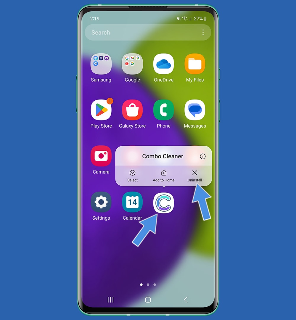 Uninstall Combo Cleaner from Android